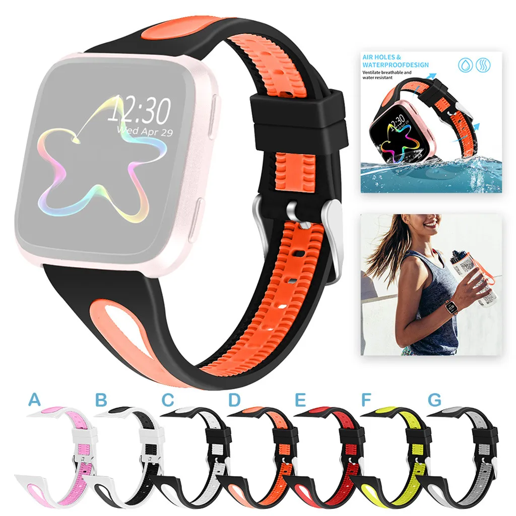 

Soft Silicone Openwork Sports Strap Replaceable Strap For Fitbit Versa Lite