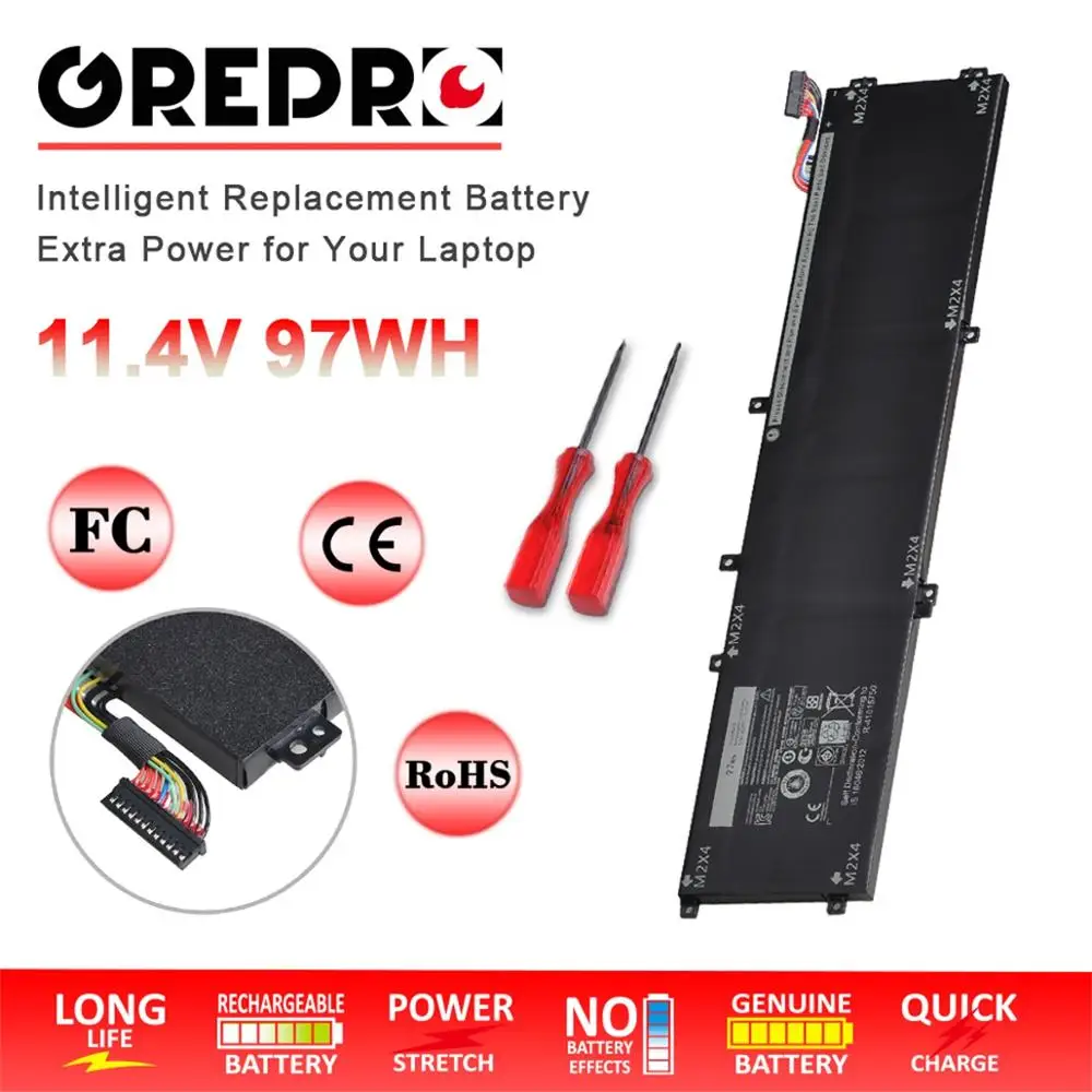 Bateria do Portátil para Dell Gtpy 9560 9550 Precisão 5510 5520 M5520 Series 11.4v 97wh 6 Xps15