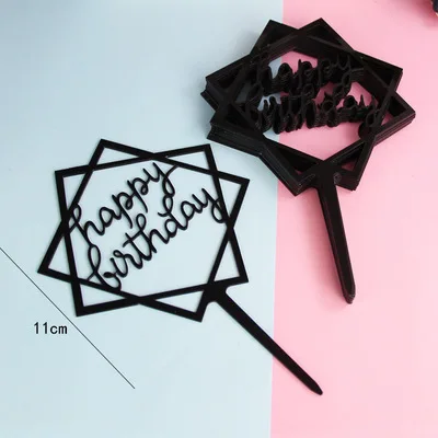 Cake Decorations Topper Acrylic Happy Birthday Cake Topper Sign Boy&Girls Birthday Cakes Dessert Decor Cakes Decor Supplie