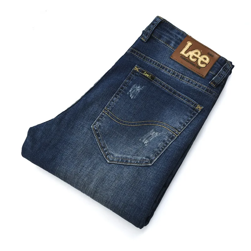 

Big Brand 2019 Spring And Summer New Style Straight-Cut Business Jeans Young MEN'S Medium Waist Elasticity Large Size Men's Trou