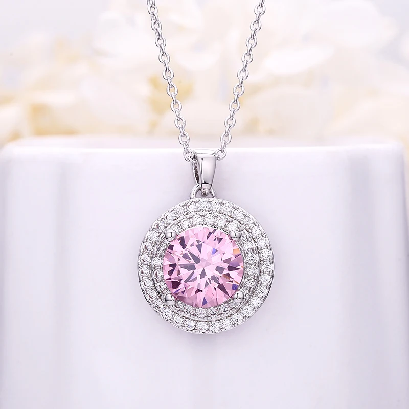 PHOEBEJEWEL серебряный цвет Круглая Подвеска для женщин Дерево жизни кристалл