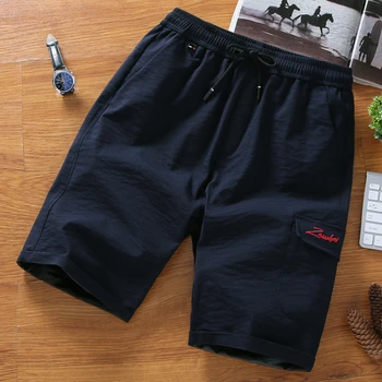 

Korea Style Shorts Men 2020 Summer Slim Compression Shorts Homme Polyester Beach Shorts Male Soild Knee Length Short Pant M-4XL