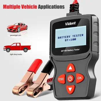Vident iBT100 12V Car Battery Tester Analyzer 100 to 1100CCA Flooded AGM GEL Automotive Battery Test Tool 4