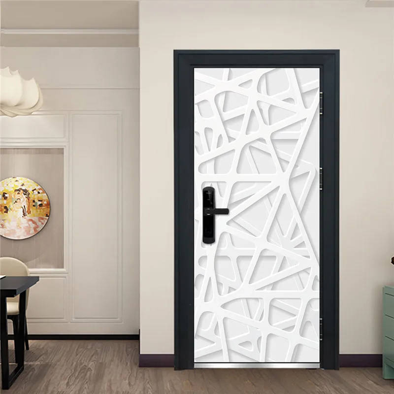 Модная Имитация 3D наклейка на дверь современный дизайн спальня ванная комната балконные обои для двери Украшение дома ремонт ПВХ Фреска - Цвет: DZMT024