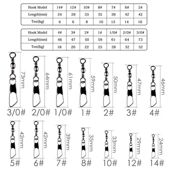 50Pcs/ Box Brass Barrel Fishing Swivel Solid Rings Fishing Pin Line Connector Fishhook with Interlock Snap Swivels Tackle Tool 2