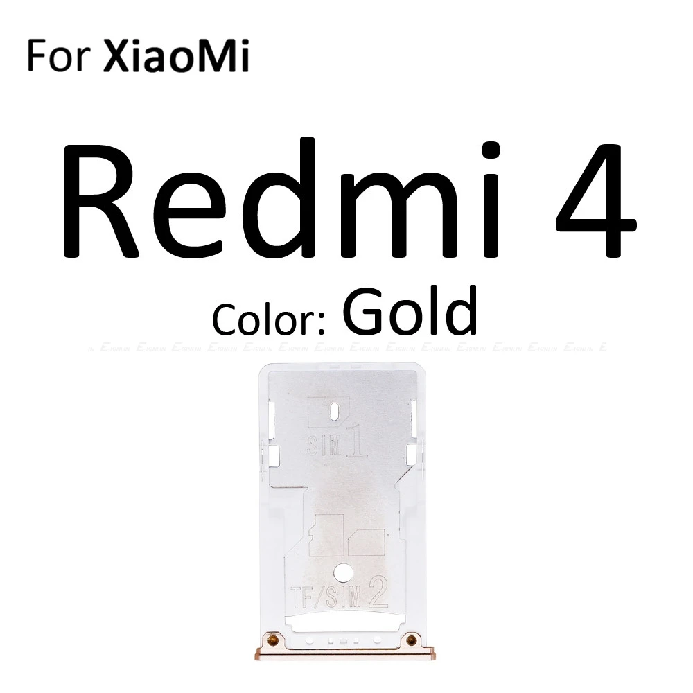 Высокое качество Micro SD/Sim карты лоток гнездо адаптер для XiaoMi Redmi 4A 4 Pro Note 4 Разъем Держатель Слот ридер контейнер - Цвет: For Redmi 4 Gold