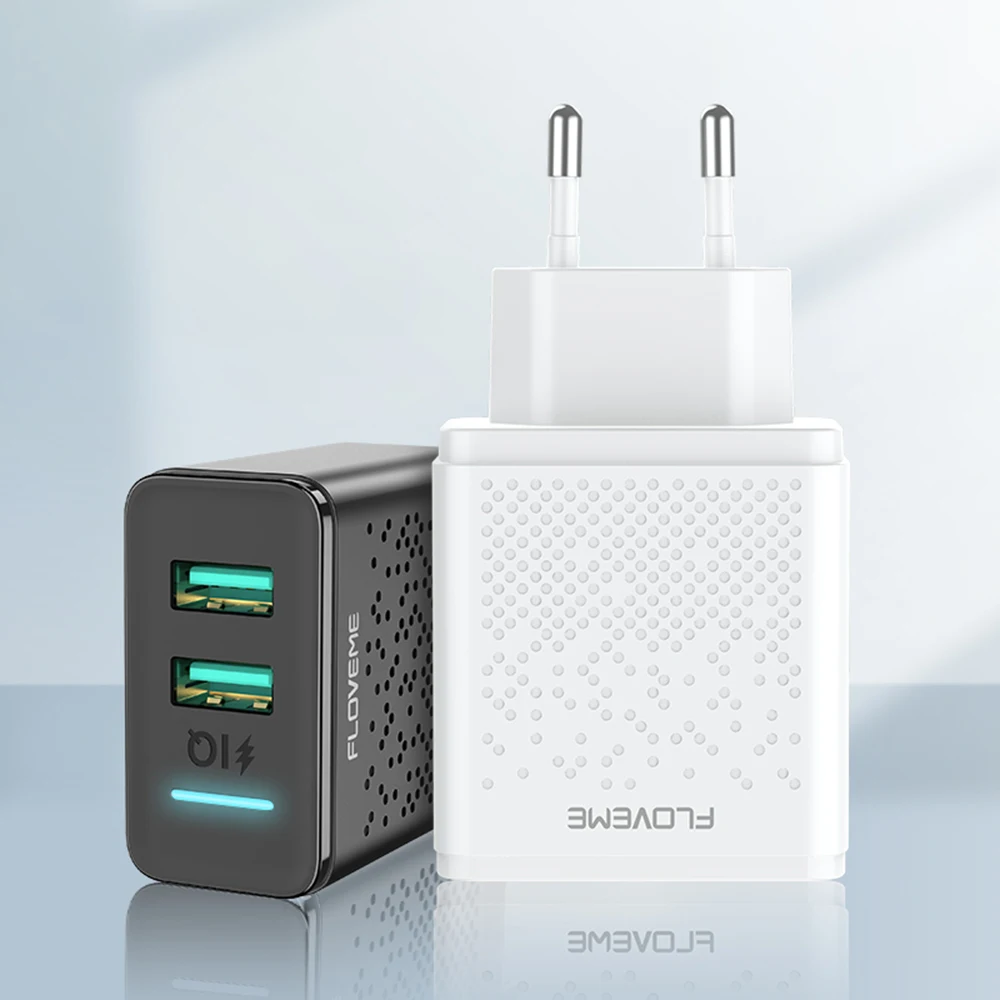 FLOVEME Dual USB зарядное устройство 5 в 2,4 А Быстрая зарядка настенное зарядное устройство адаптер ЕС Разъем для iphone ipad mini samsung Xiaomi