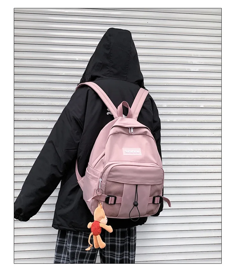 Stylish Backpacks luxury Backpack Women Large Capacity Solid Color Oxford Waterproof School Bag Travel Doll Pendant Rucksack Bagpack for Teenage Girls cool everyday backpacks