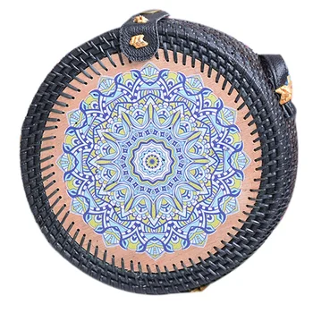 

Woven Bags, Round Hand Knitted, Single Shoulder Bag, Slanting Handmade Rattan Bag.