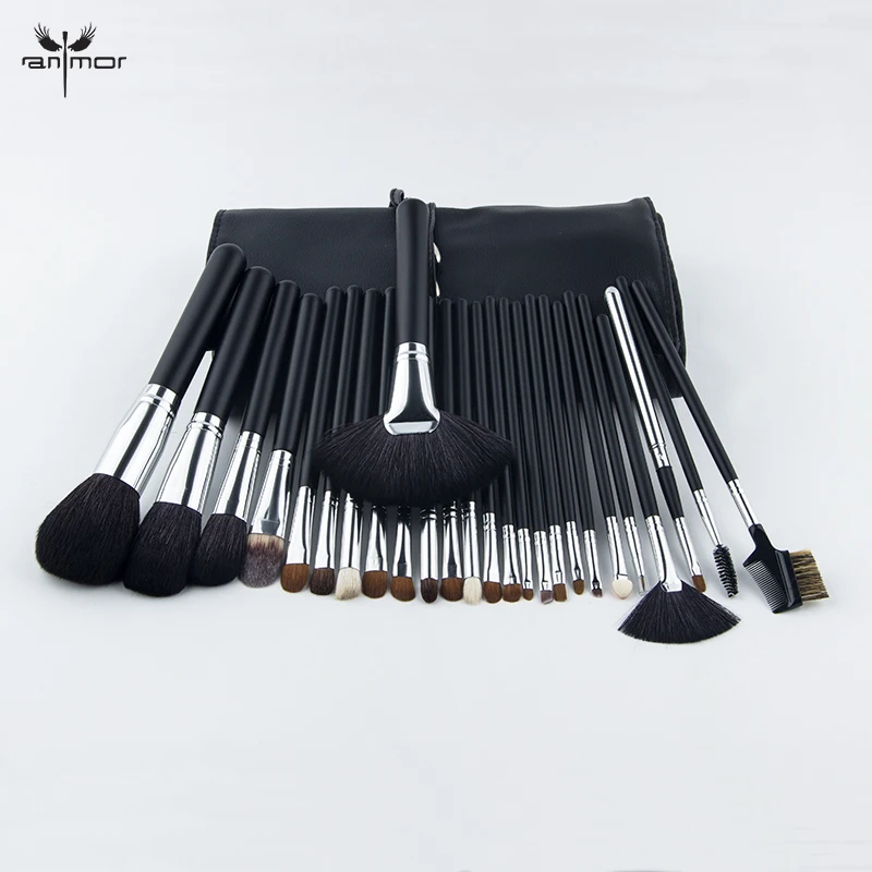 Anmor высокое качество 26 шт. Профессиональные кисти для макияжа набор козья шерсть