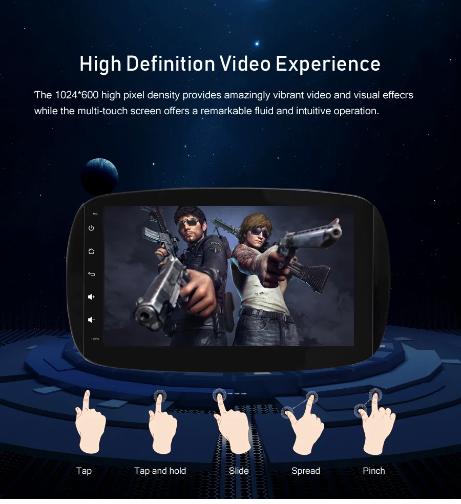 Top Android 9.0 Car Radio Multimedia For Mercedes Benz Smart Fortwo C453 A453 W453 2015-2018 DVD Player GPS Navigation Video Stereo 2