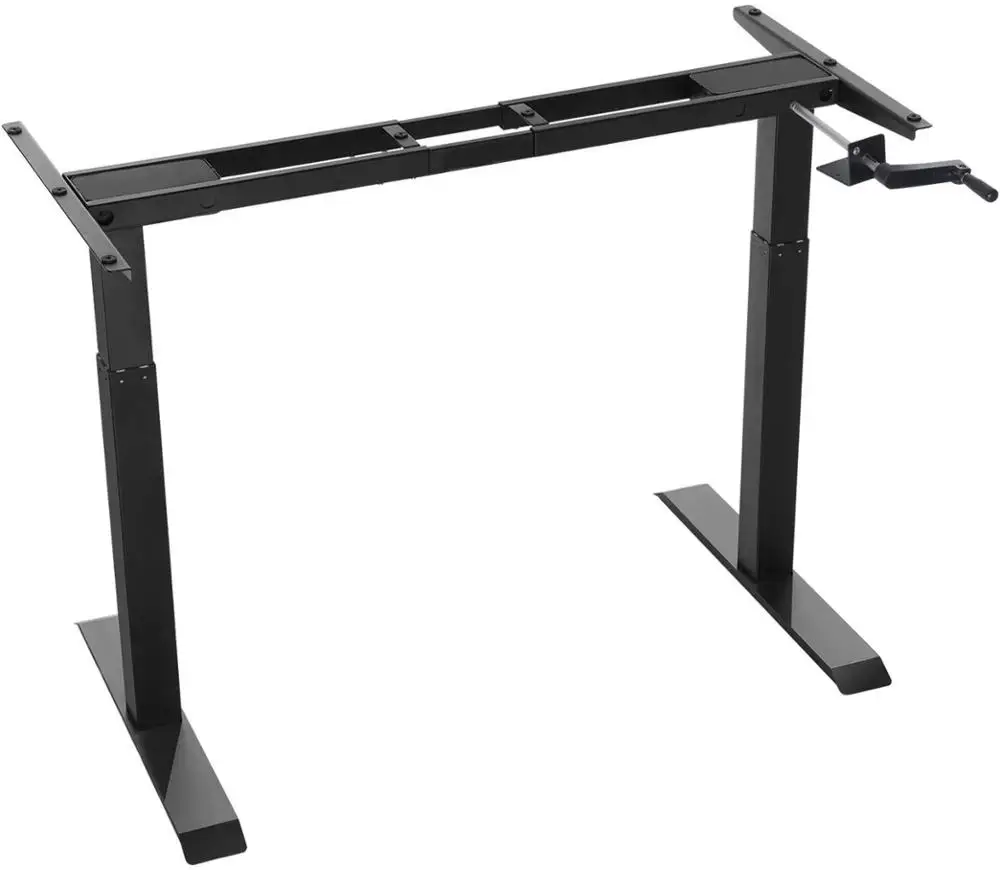 Manual Height Adjustable Standing Desk Frame With Crank System