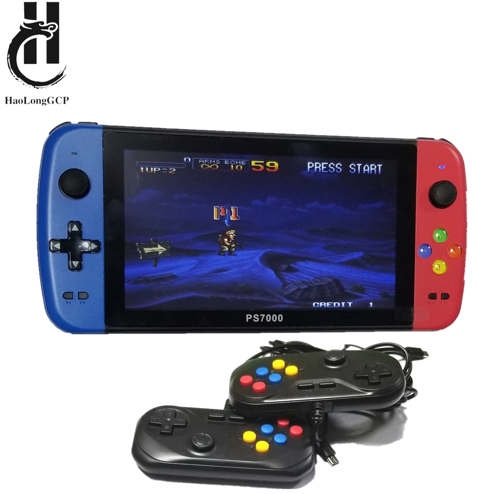 PS7000/Q900 7 дюймов ручной Портативный игровая консоль с 2 игровые 64/128 ГБ 5000 бесплатно