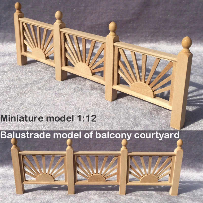 Miniature model 1:12 Balustrade model of balcony courtyard woodiness Building sand table model materials