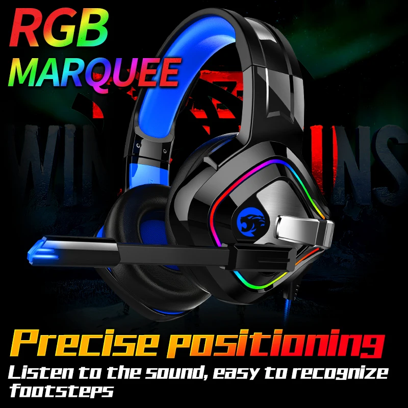 Игровые наушники JOINRUN PS4 4D стереонаушники RGB Marquee гарнитура с микрофоном для