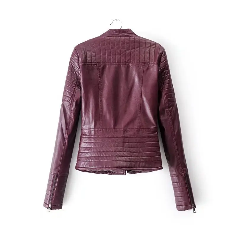 

2017 Western Style Autumn And Winter WOMEN'S Dress New Style Retro Leather Zipper Leather Coat