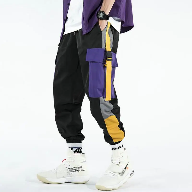 Летняя хип уличная одежда длиной до бедер мужские спортивные штаны западный дизайн джоггеры брюки мужские хорошие повседневные Лоскутные ленты шаровары брюки