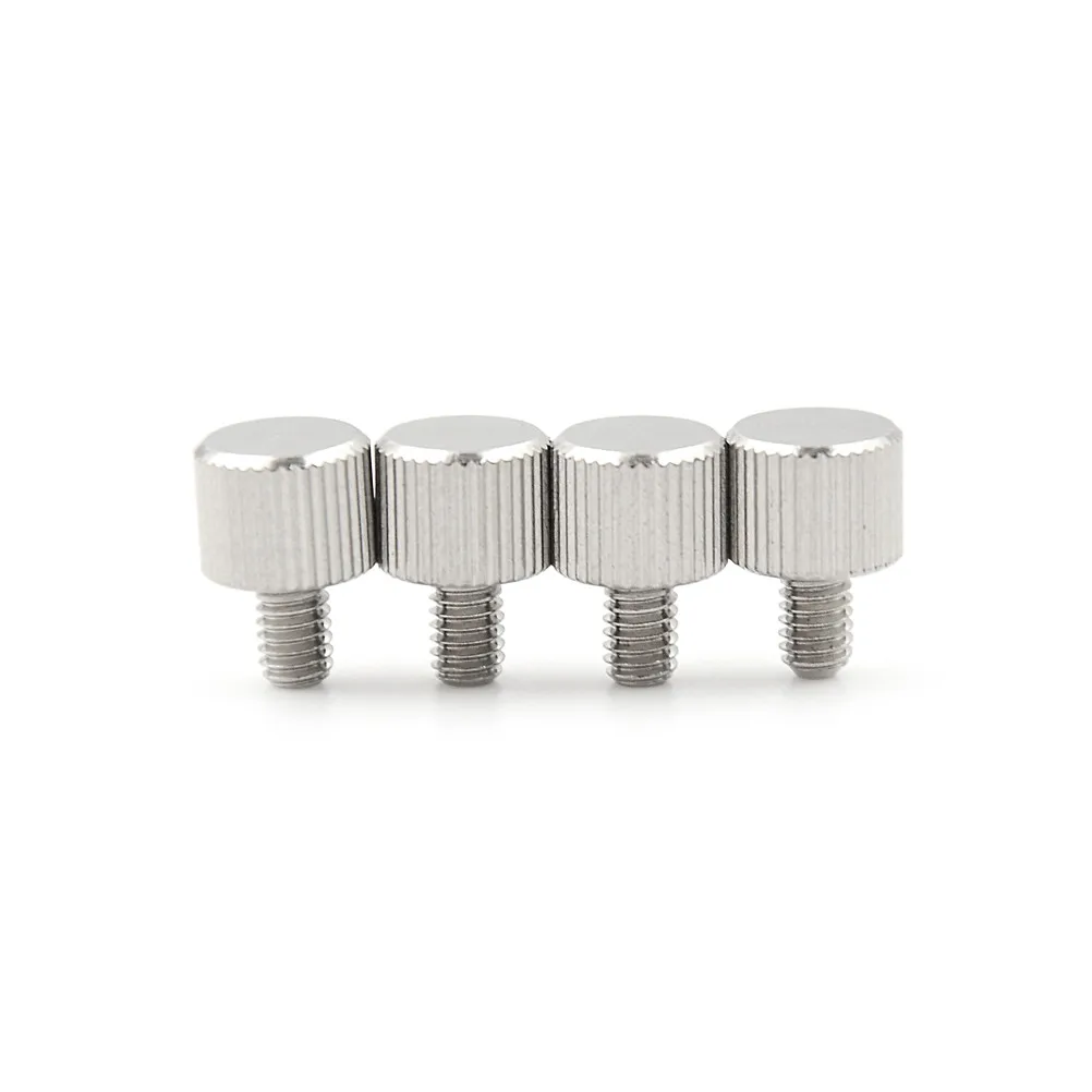 4PCS HUXUAN M4 X 6mm Toolless Thumb Screw Stainless Steel Knurling Flat Head Knurled Thumb Screw Hand Tighten Computer Screws