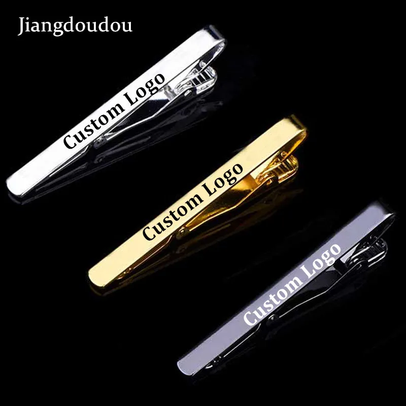 

Dropshipping Personalized Customized DIY Logo Laser Tie Clips Metal Fashion Simple Clasp Practical Necktie Clasp Gifts For Men
