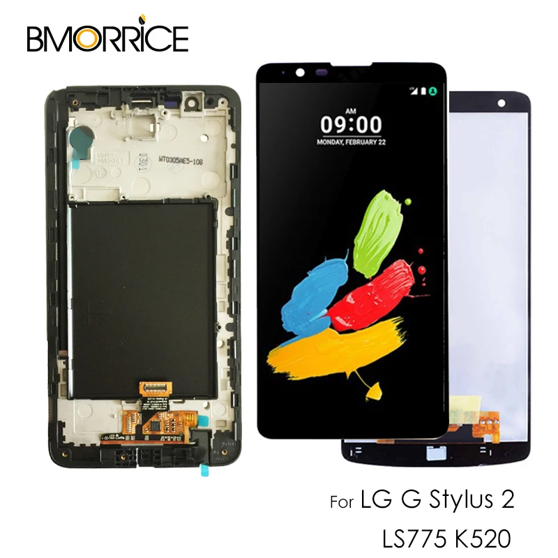 

5.7'' LCD Display For LG Stylus 2 K520 LS775 LCD Touch Screen Digitizer Assembly Replacement with Bezel Frame Black White