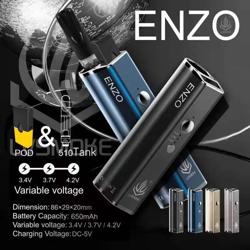 

LVSMOKE ENZO Box Mod 450mAh Variable Voltage Vape Battery For Thick Oil Wax Dry Herb Cartridges Tank 100% Original