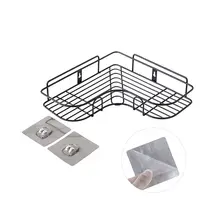 Угловая полка для ванной Подставка для моющих принадлежностей ванная комната бесшовная настенная стойка для хранения штатива для ванной комнаты