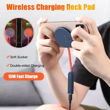 15 Вт Беспроводное зарядное устройство двухсторонняя присоска Быстрая Зарядка Док-станция индикатор зарядная панель присоска для iPhone samsung huawei