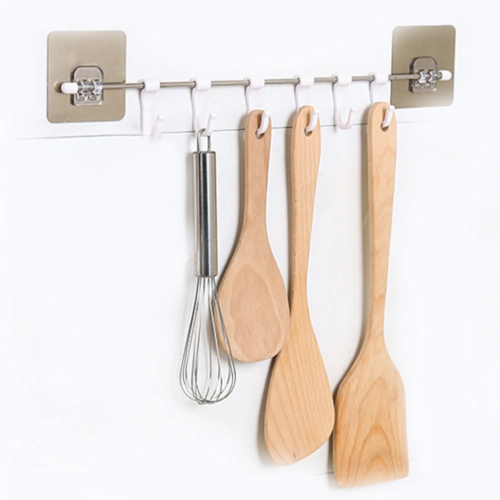 

6 Hook Kitchen Gabgets Cupboard Home Organizer Storage Rack Pantry Chest Tools Towels Hanger Wardrobe Towel Rack Storage Shelf