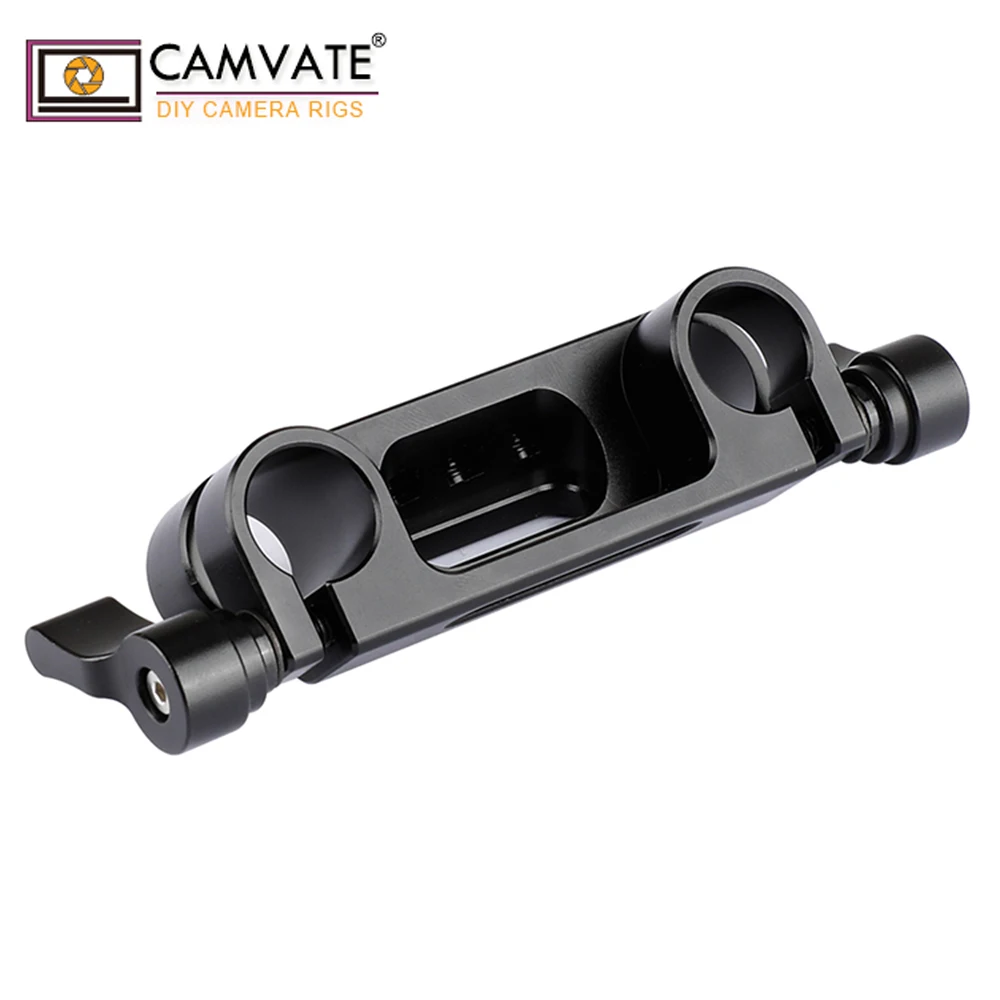 

CAMVATE 15mm Aluminum Alloy Standard Dual Rod Clamp With 1/4"-20 Screw For DSLR Camera Shoulder Pad Shoulder Rig Support System
