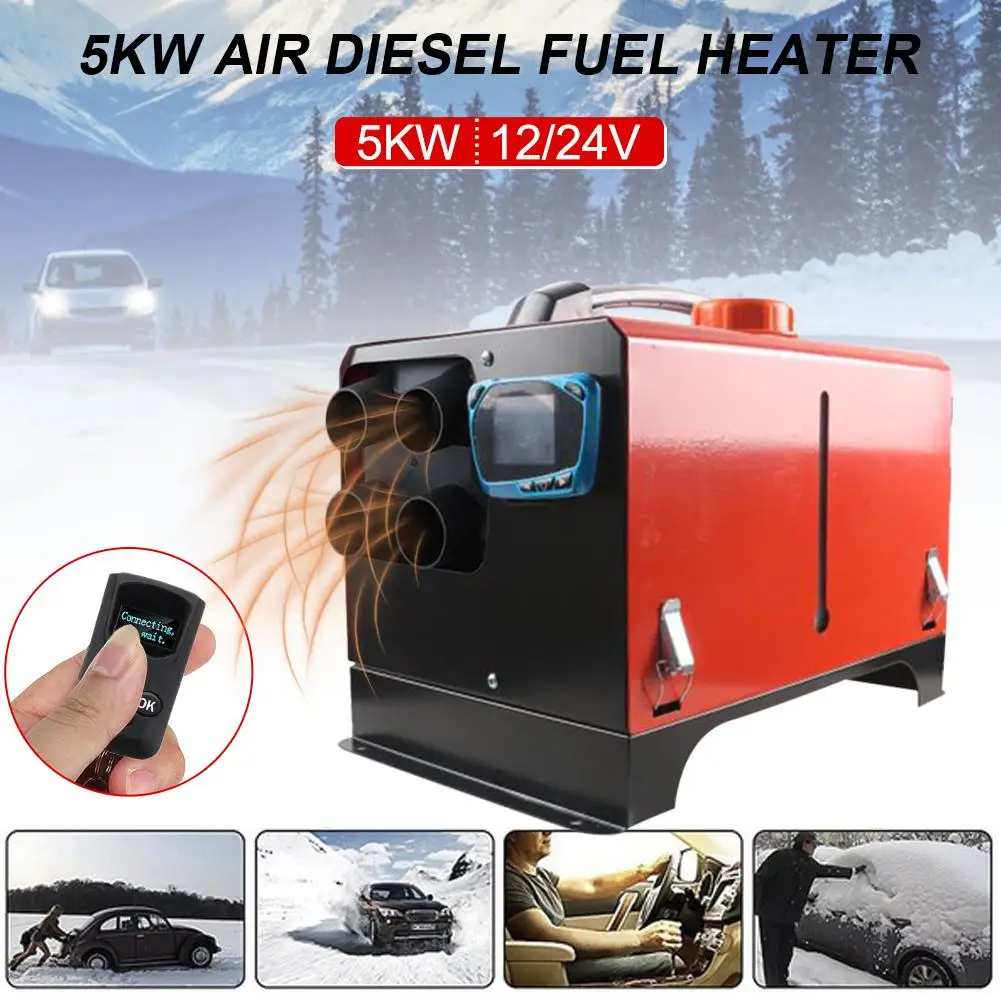 

5KW 12V 24V Parking Fuel Air Heater Air Diesel Fuel Heater with Low Noise Compact Warm Air Blower for Cars Trucks Ships