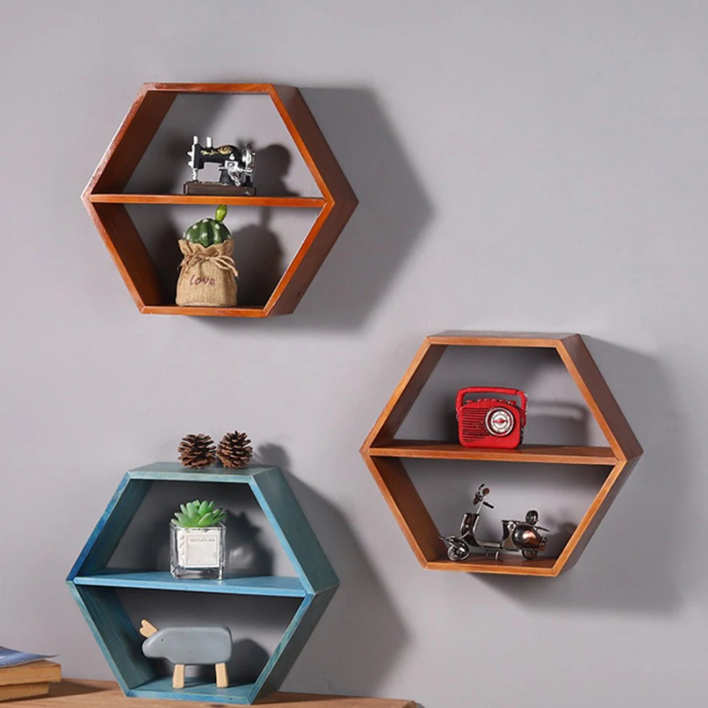 Wooden Shelf Wall Mounted Storage Rack Shelves Floating Magazine Books Display