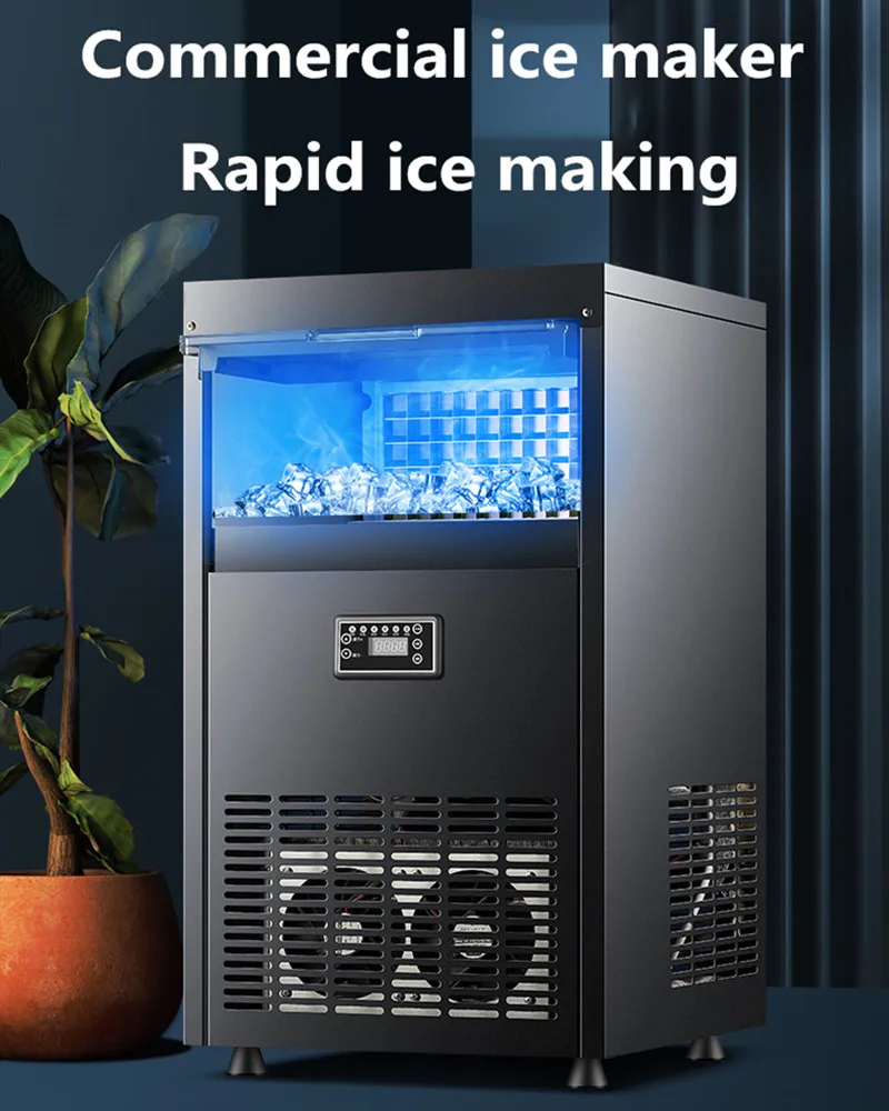 Ice maker commercial milk tea shop 25 / 45 / 70 / 95kg full-automatic large capacity small ice maker