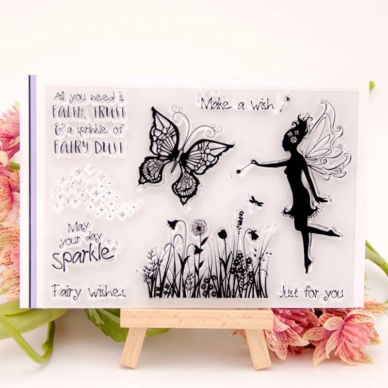 Феи растения ветки дерева прозрачные штампы для сделай сам Скрапбукинг карточка