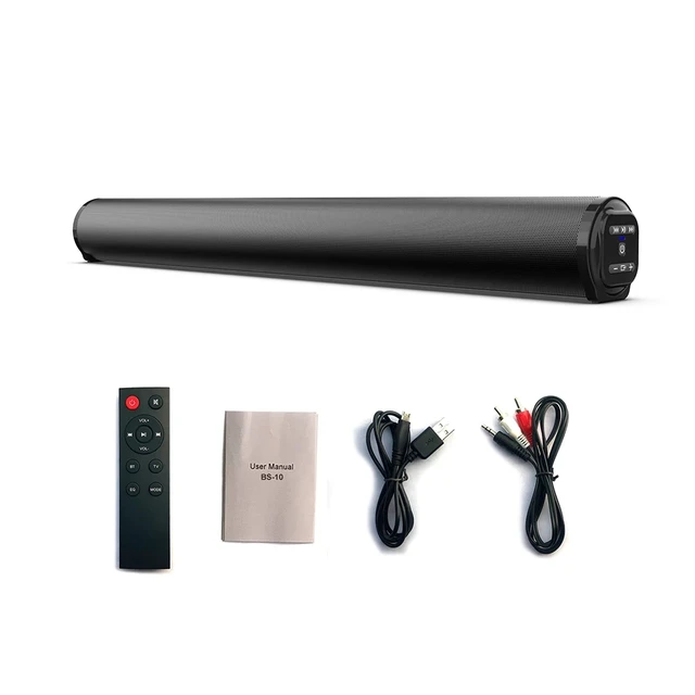 Barra de som de TV de 20 W com e sem fio Bluetooth compatível com Home Surround SoundBar para PC Theater TV Speaker_voghion.com