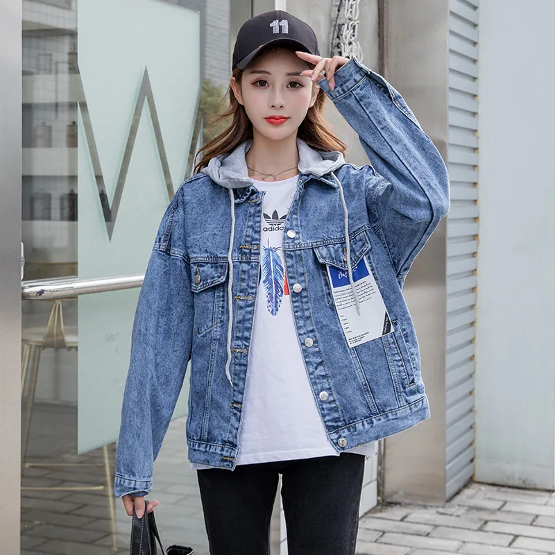 

Jeans Coat Women's Spring And Autumn 2019 New Style Korean-style Harajuku-Style Loose-Fit Short Embroidered Very Fairy of Popula