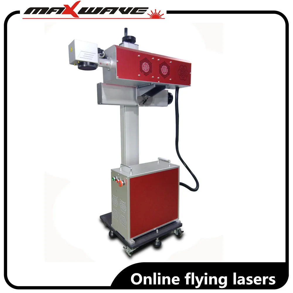 

55W Synrad Flying online CO2 laser marking machine for Plastic pcb ppr pe pvc glass pet caermic crystal paper