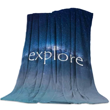 

Cosmic Starry Sky With Explore Throw Blanket Bedspread Soft Fleece Blanket Air/Sofa/Bedding Winter Bedsheet