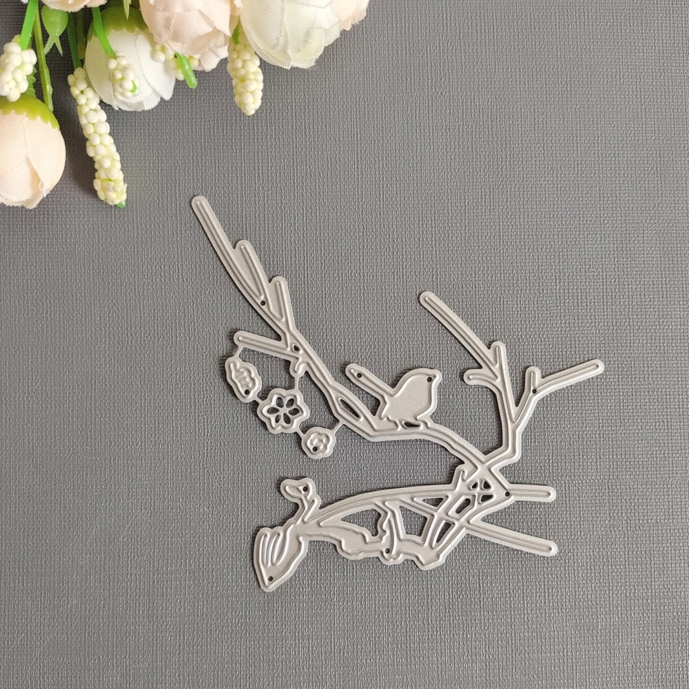 

Bird on Branch New Metal Steel Cutting Dies Stencils for Making Scrapbooking DIY Album Paper Cards Embossing Die