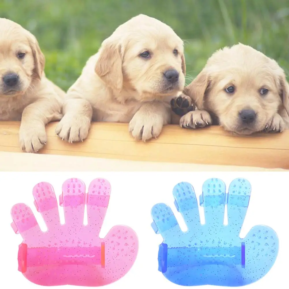 

Rubber Five Finger Soft Pet Wash Massage Grooming Cleaning Comb Gloves Brush