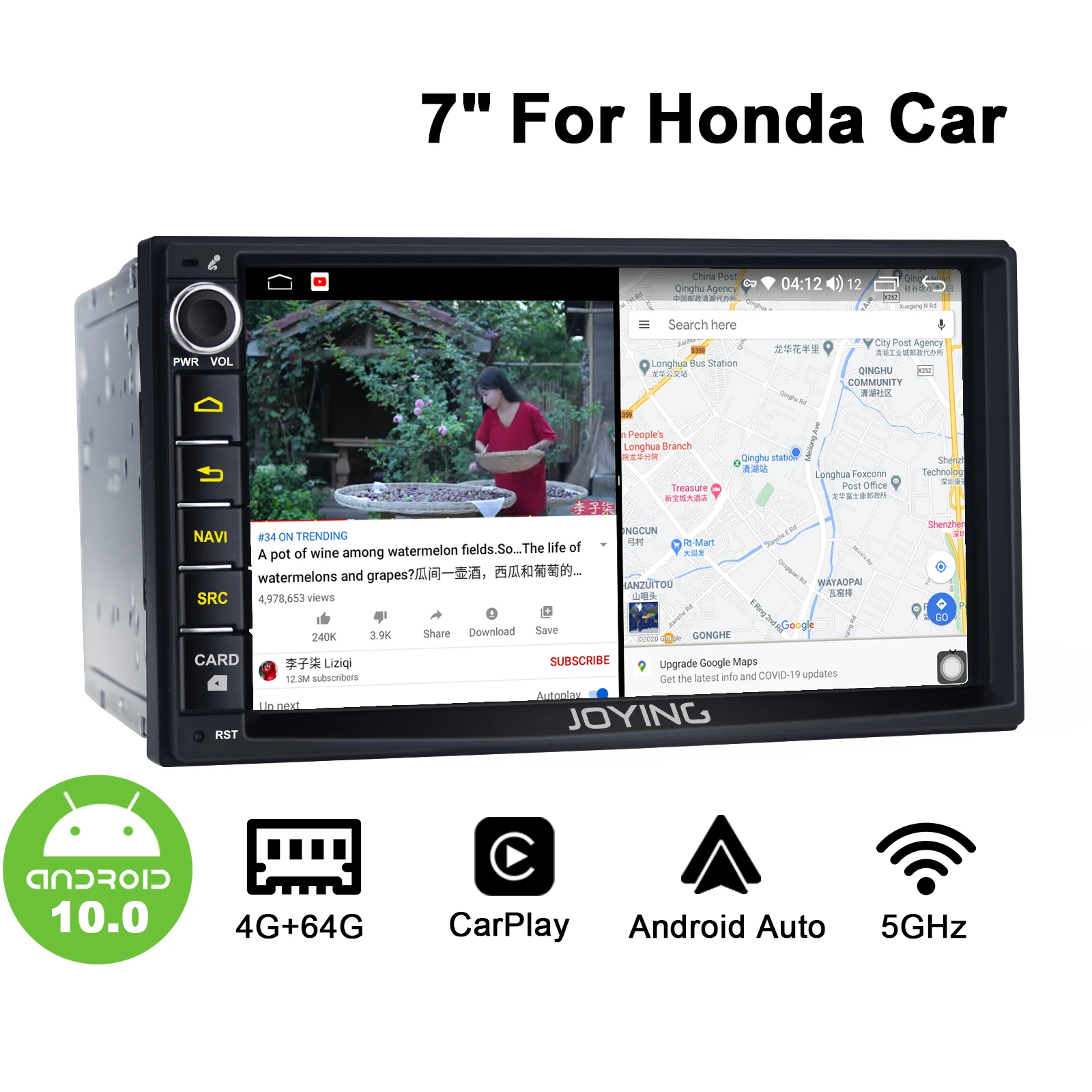 Радуясь 7 дюймов Android10 Автомобильная магнитола для Хонды аккорда/цивик/CR