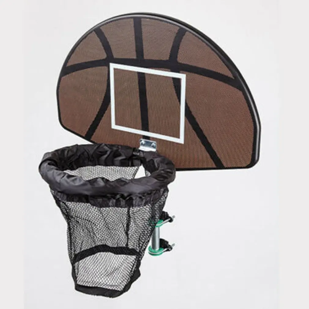 

Trampoline Basketball Hoop Ring Backboard Ball Set Basketball Hoop Supplies Universal Design Durable Use Children Outdoor Toy