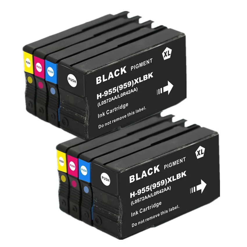 BLOOM совместимый для hp 955XL 955 чернильный картридж XL для hp OfficeJet Pro 7740 8210 8216 8710 8715 8716 8717 8720 8725 8727 с принтом - Цвет: 2BK 2C 2M 2Y