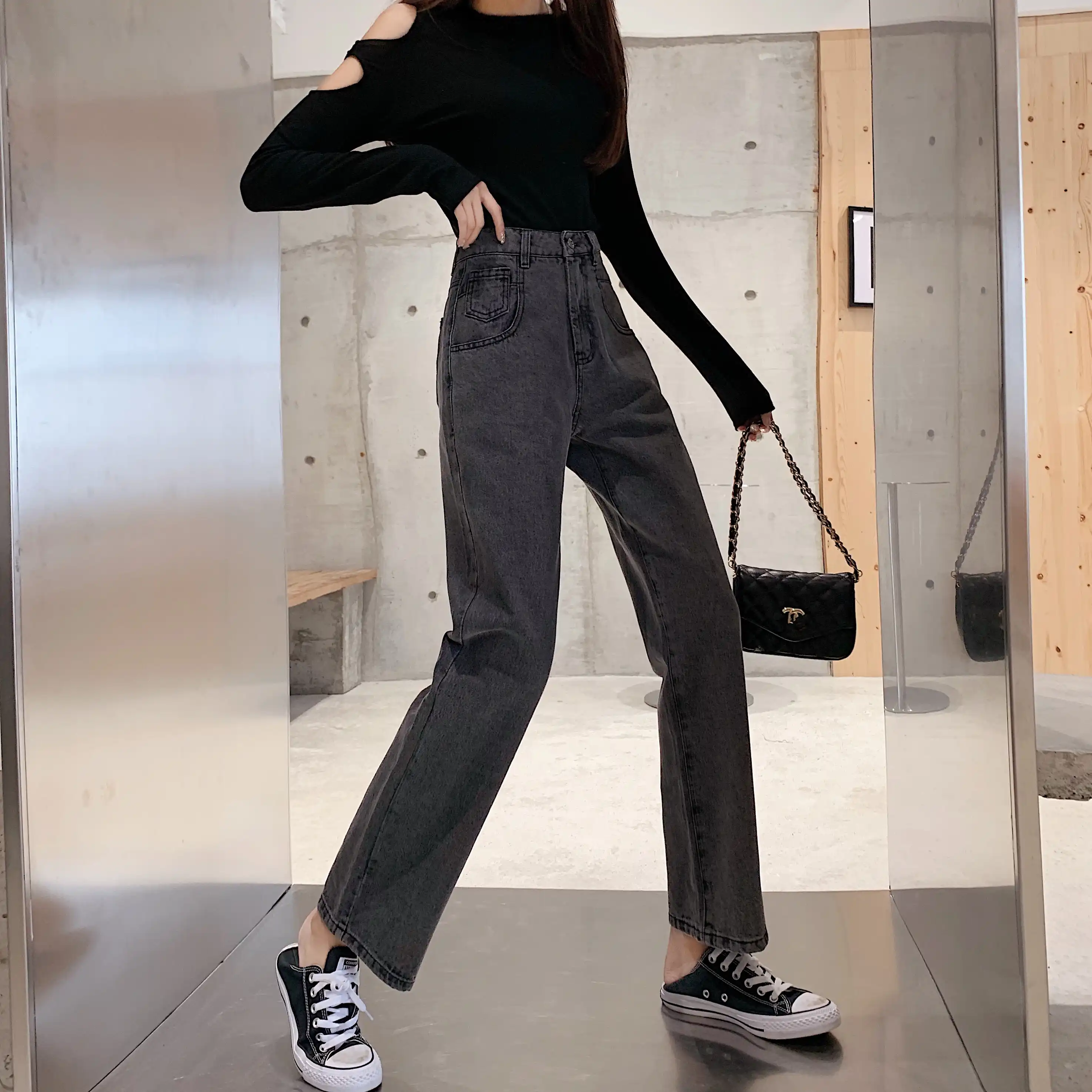 Pantalon jean recto mujer Clearance