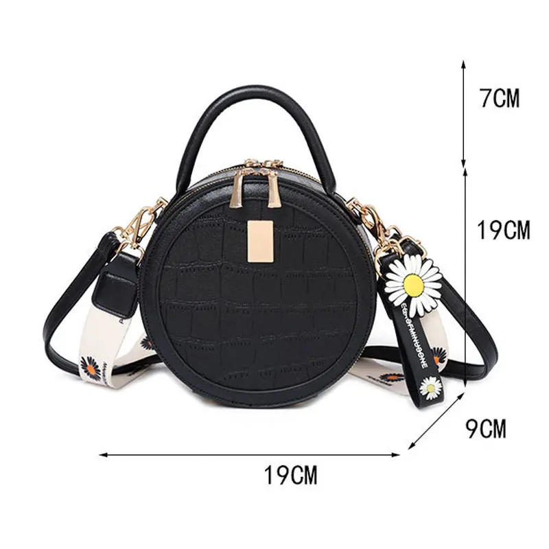 New Women's Bag Stone Pattern Small Round Bag Trend High Grade Free Freight Single Shoulder Bag Messenger Bag Handbag