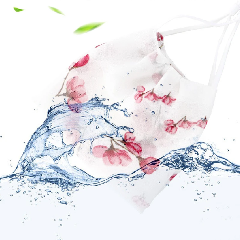 Chiffon Thin Sunscreen Face Mask Fashion Solid /Floral Printed Women Gauze Summer Masks Windproof Resuable Face Shield Wholesale