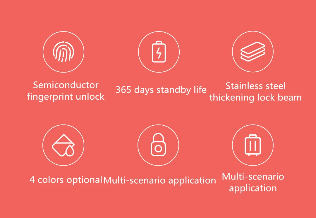 Xiaomi умный замок отпечатков пальцев Kitty Touch Открытый USB Водонепроницаемый Электронный замок с отпечатком пальца Противоугонный багажный Чехол безопасности