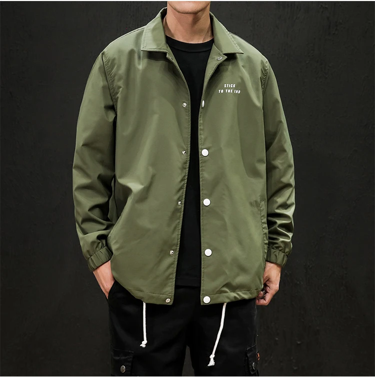 Snap Button Black Orange Chore Coat 