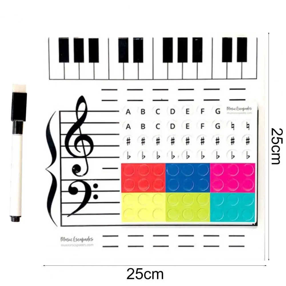 Whiteboard Notebook Set Dry Erase Chalkboard Paper 1 Set Magnetic Music Staff Board Erasable Paper Musical Theory Instruction Whiteboard Toy for Kids