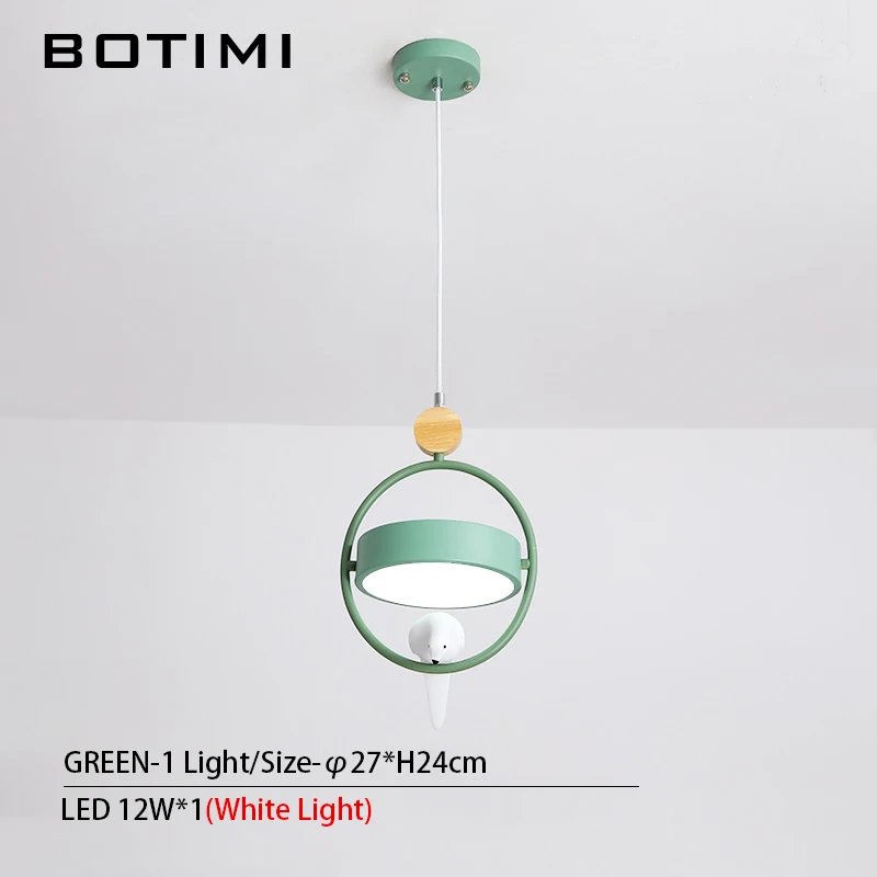 Green-1 Light BOTIMI товары для птиц с кольцами тройной светодиодный подвесной светильник для столовой современный Крытый кухонный регулируемый барный подвесной светильник - Цвет корпуса: Green-1 Light