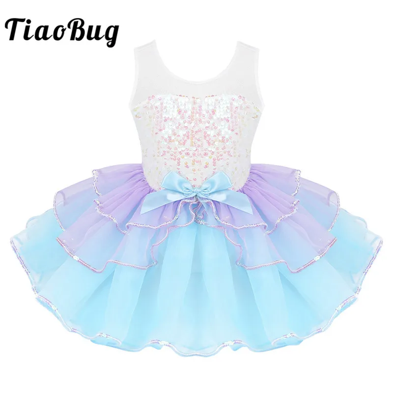 Детское балетное платье-пачка без рукавов, с блестками детское балетное платье с блестками и перекрестной спиной для девочек